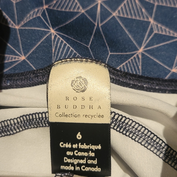 Geometric Patterned Blue Leggings Rose Buddha - Picture 3 of 7